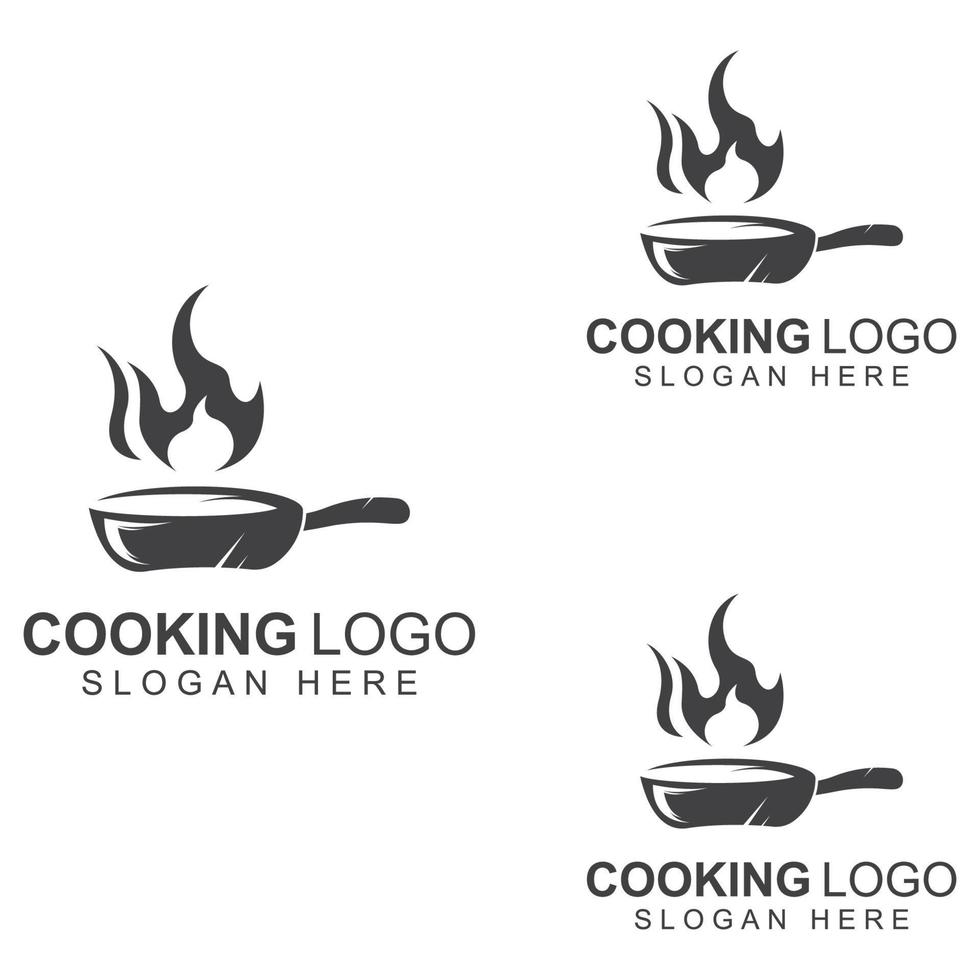 Logos for cooking utensils, cooking pots, spatulas and cooking spoons. Using a vector illustration template design concept.