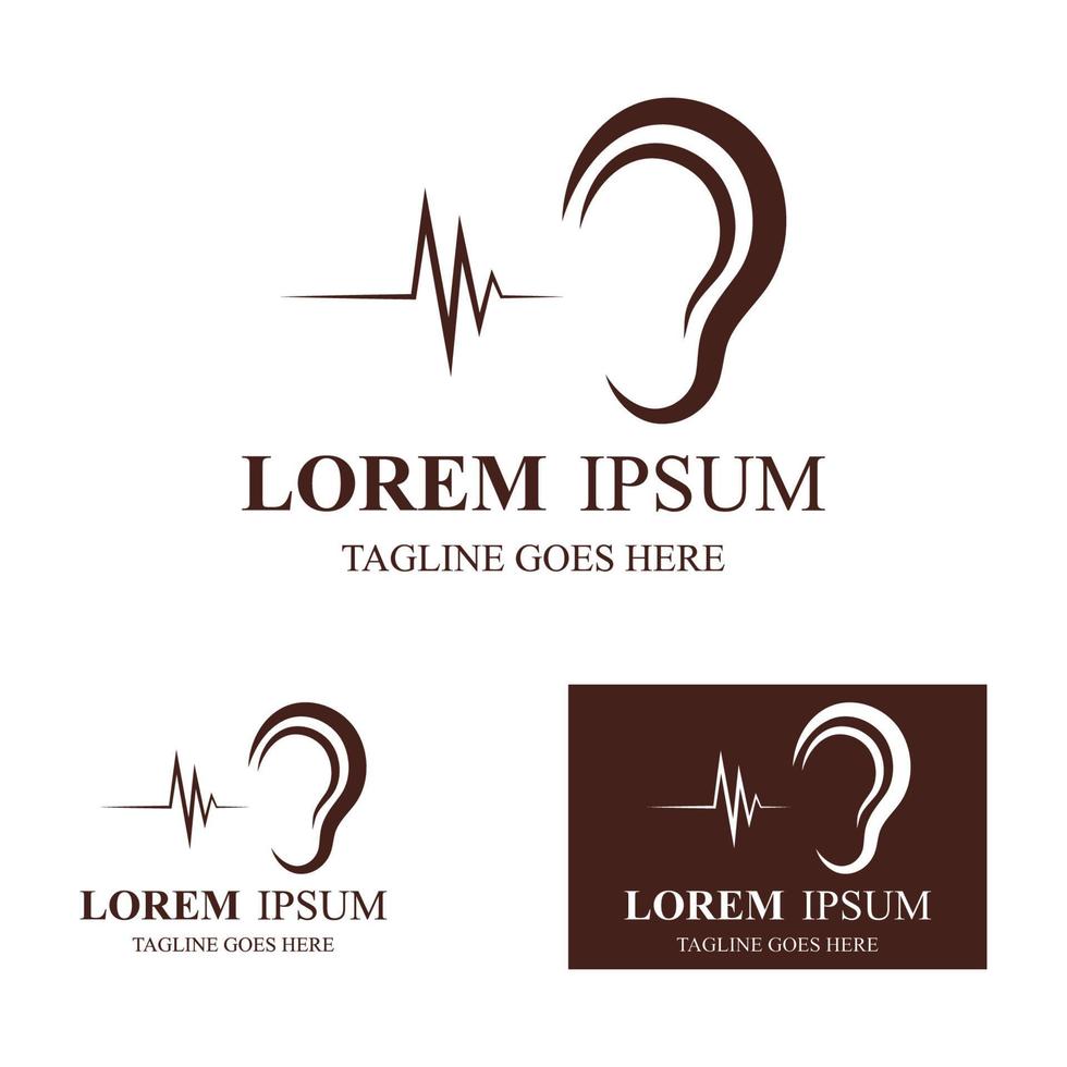sense of  hearing  ear  icon logo vector design template illustration