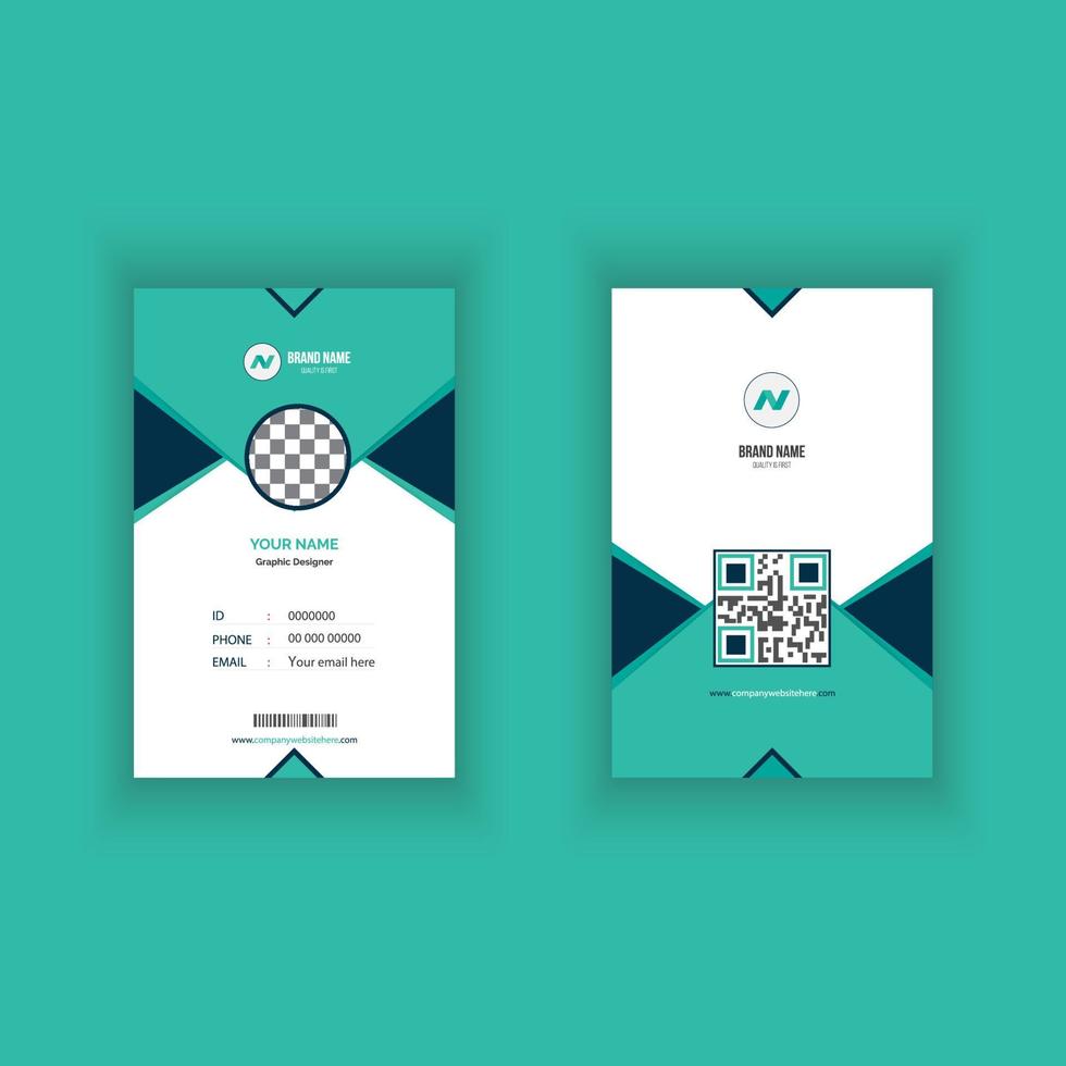 Custom Corporate Office Employee ID Card Design Template vector