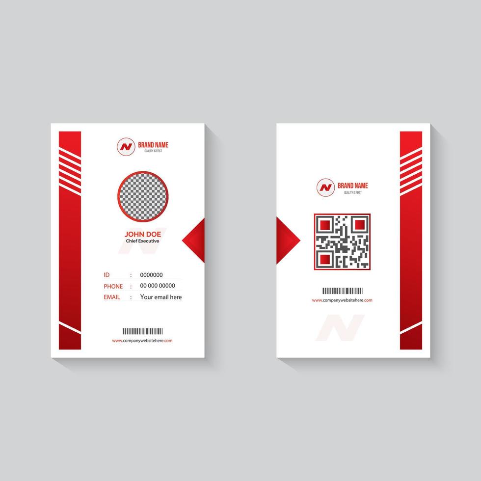 Creative Office Employee ID Card Design Template vector