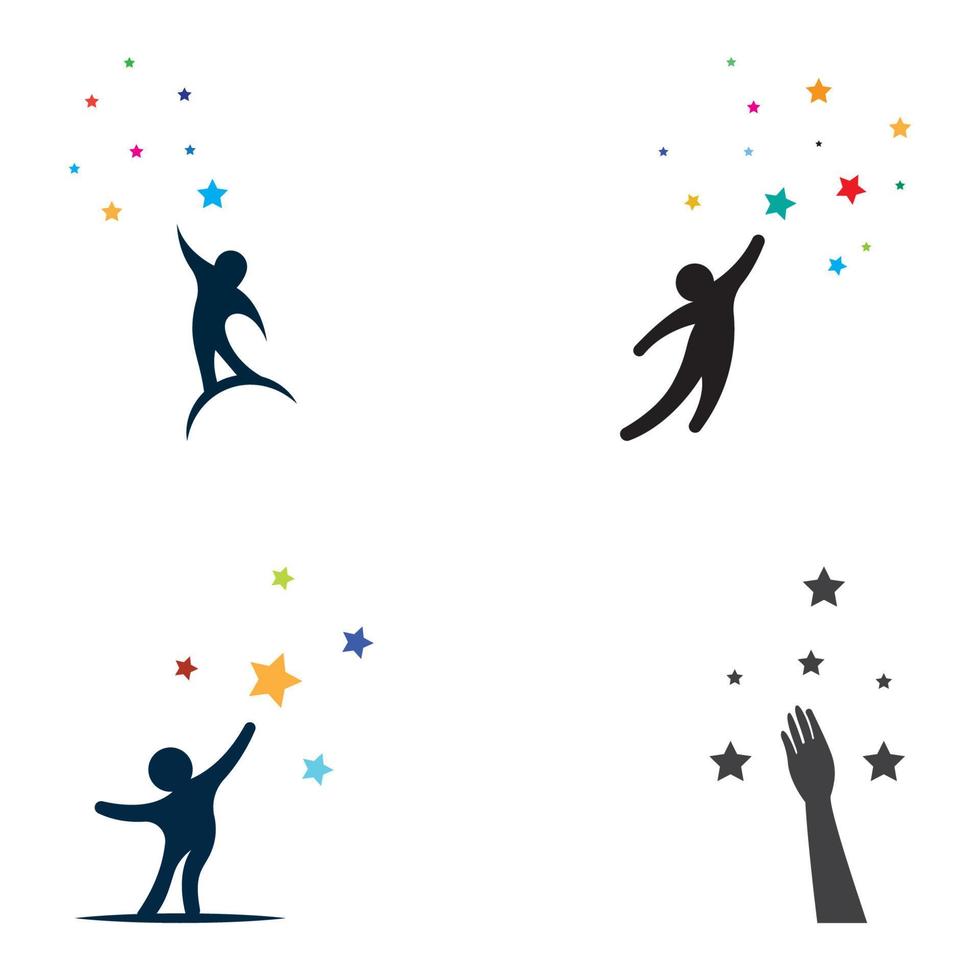 A logo to reach the stars or a logo to reach a dream or goal. Logo using concept design vector illustration template.