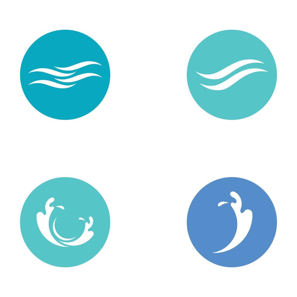 logotipo de ola de agua y logotipo de ola de mar o ola de agua de playa, con concepto de diseño vectorial de plantilla de ilustración de símbolo. vector