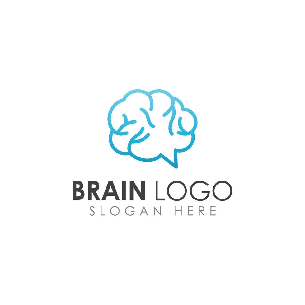 logotipo del cerebro. logotipo del cerebro con combinación de tecnología y células nerviosas de la parte del cerebro, con plantilla de ilustración vectorial de concepto de diseño. vector
