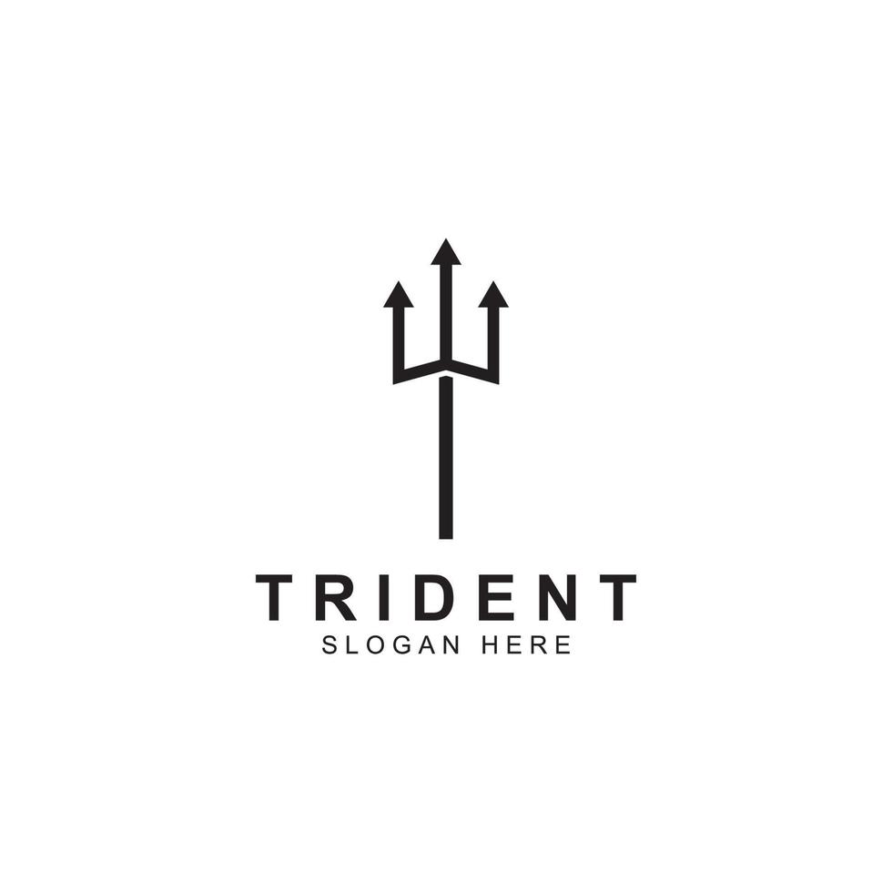 Trident logo using a design concept vector illustration template.