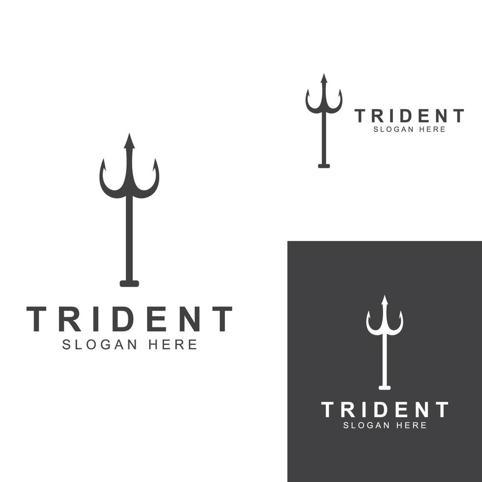 logotipo tridente utilizando una plantilla de ilustración vectorial de concepto de diseño. vector