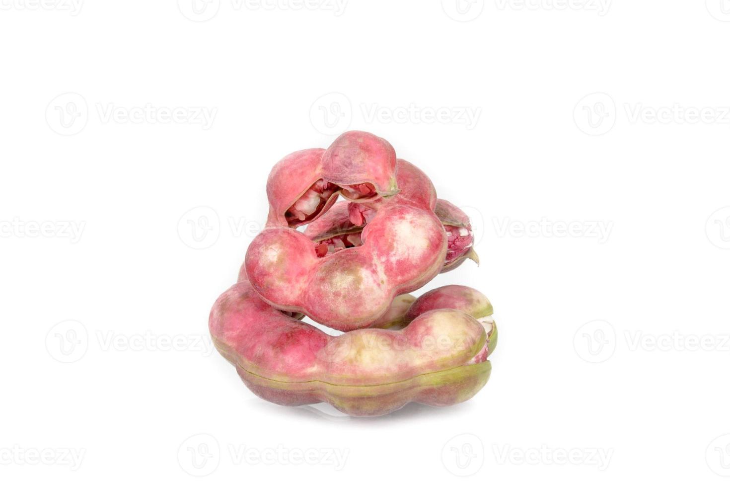 Manila tamarind fruit on white background photo
