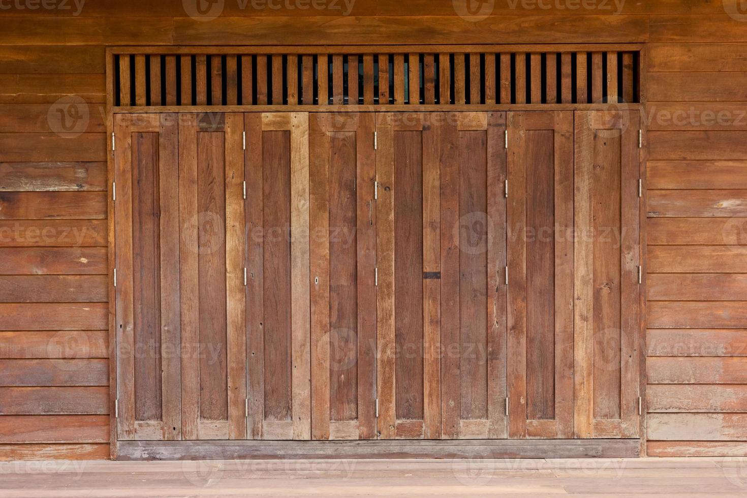 Brown old wooden door photo