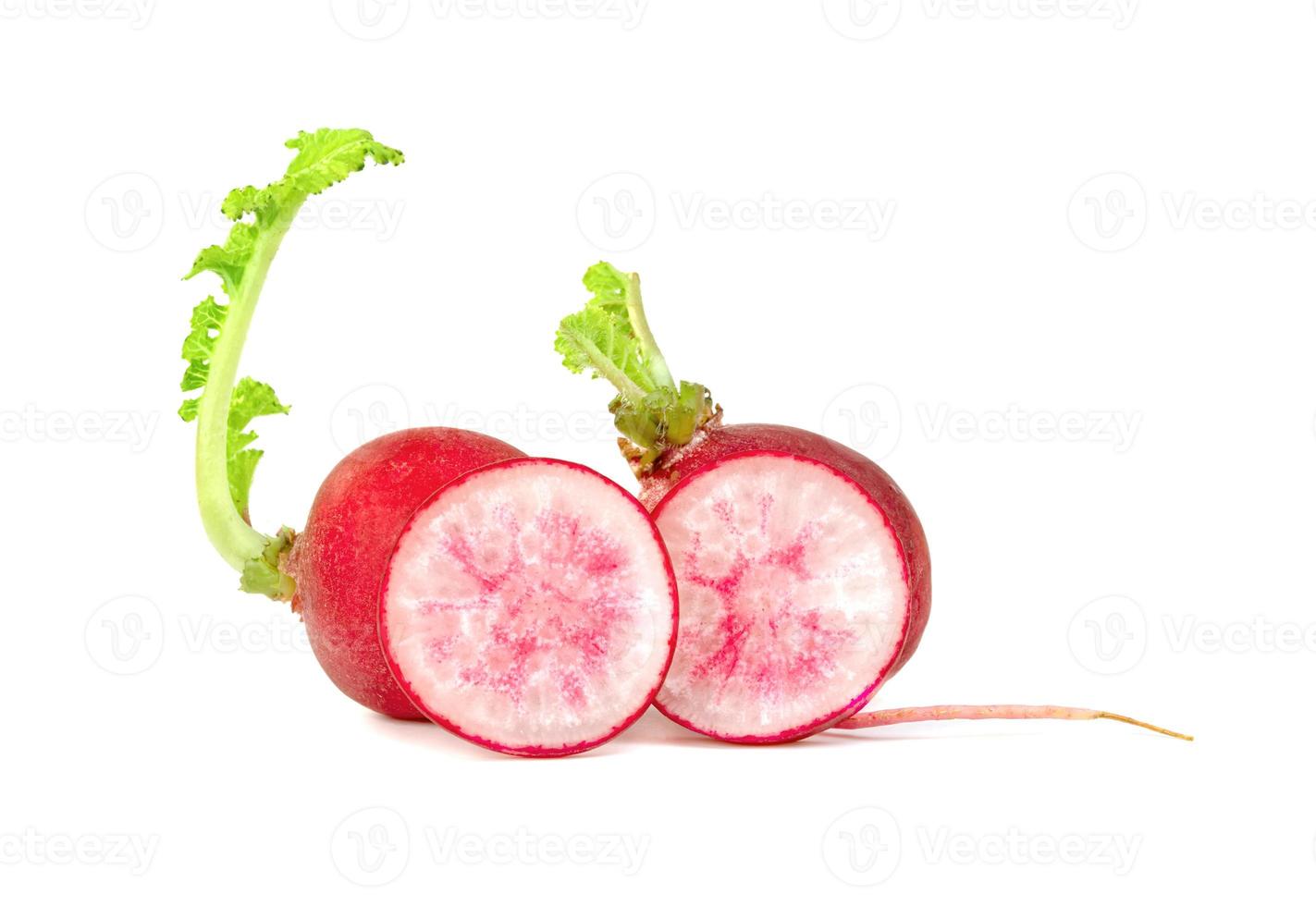 small red radish isolated on white background photo