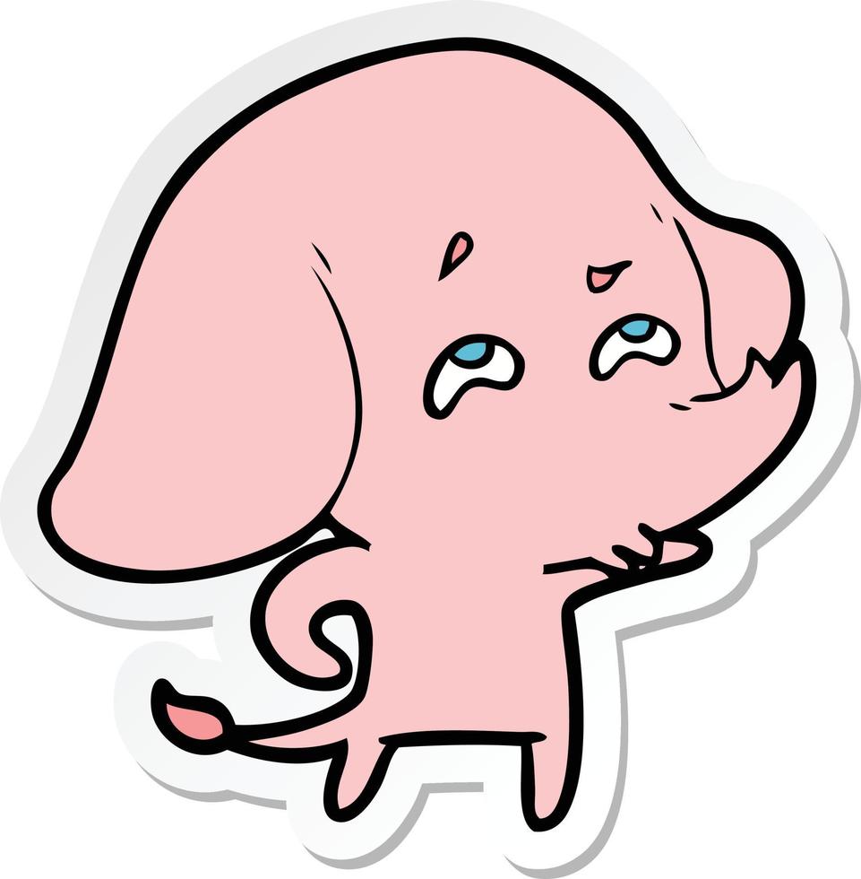 sticker of a cartoon elephant remembering vector