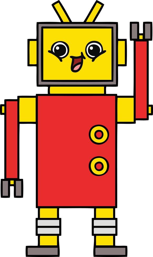 cute cartoon robot vector