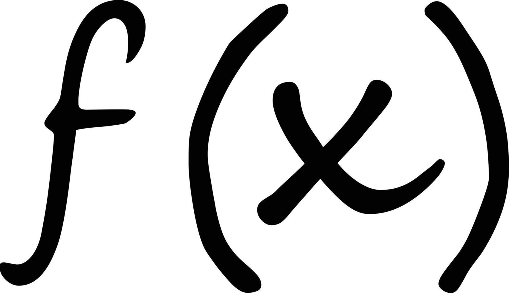 icono de símbolo de función sobre fondo blanco. función del signo del símbolo x en matemáticas. estilo plano vector