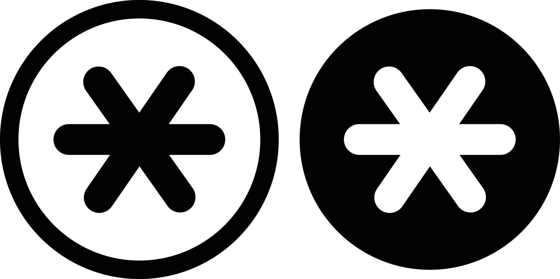 asterisk footnote in circle. asterisk icon on white background. star note sign. flat style. vector