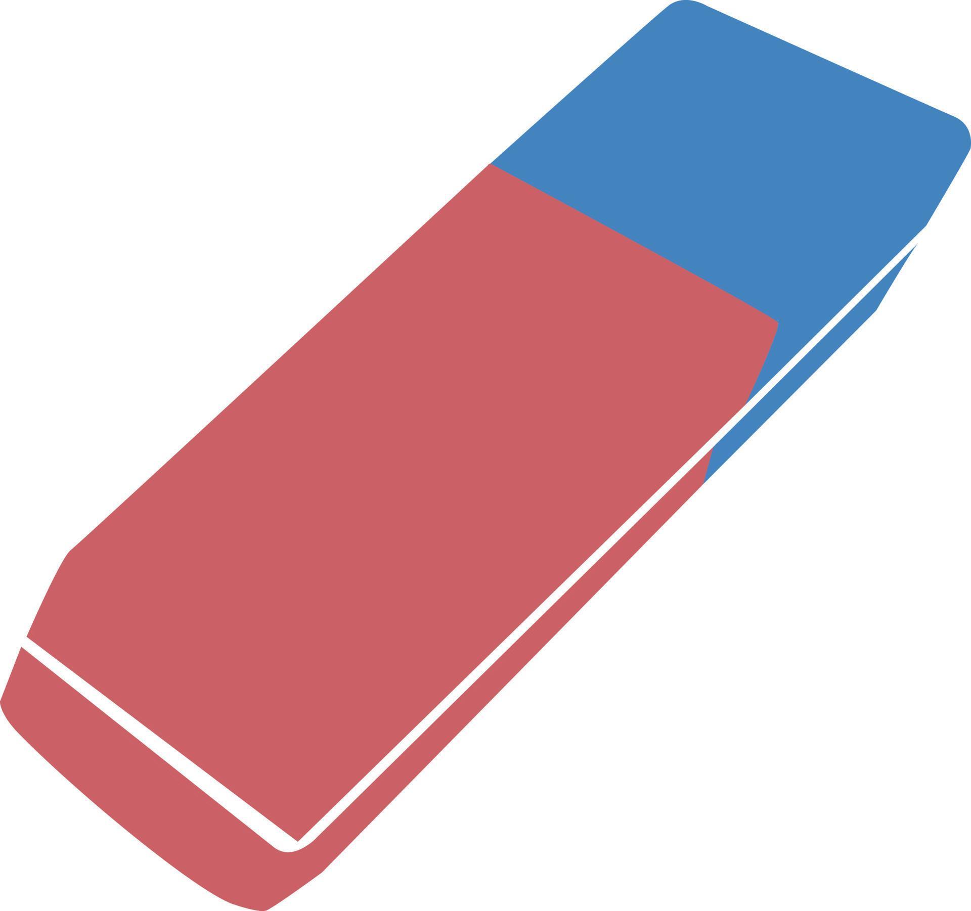 eraser icon on white background. red and blue eraser symbol. rubber