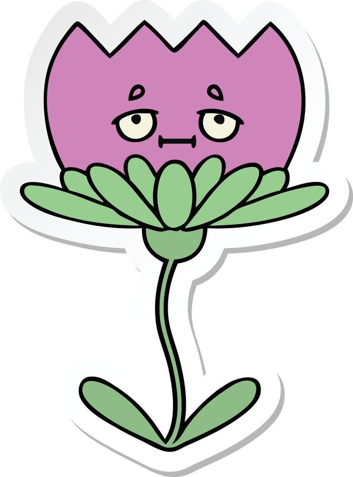 pegatina de una linda flor de dibujos animados vector