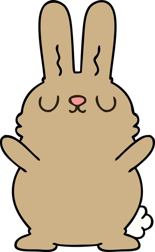 quirky hand drawn cartoon rabbit vector