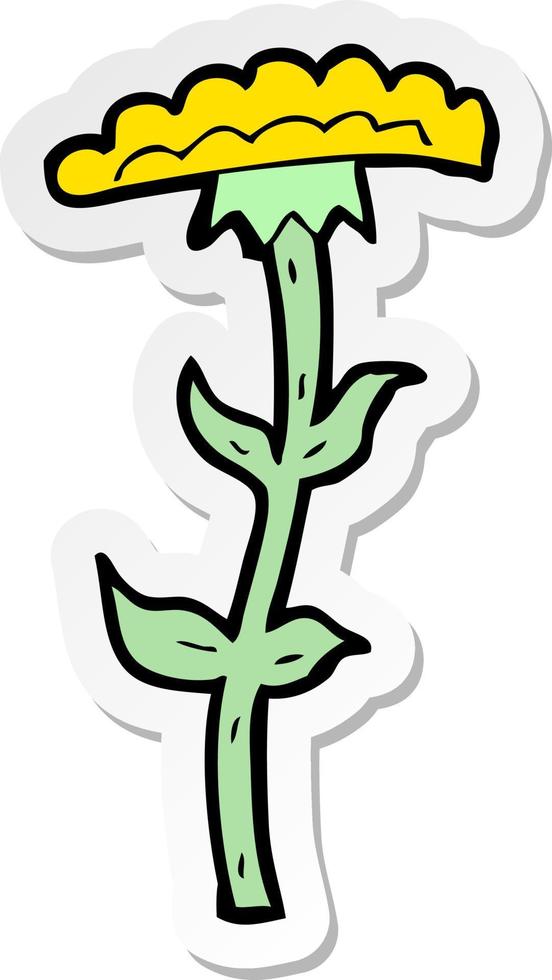sticker of a cartoon flower vector