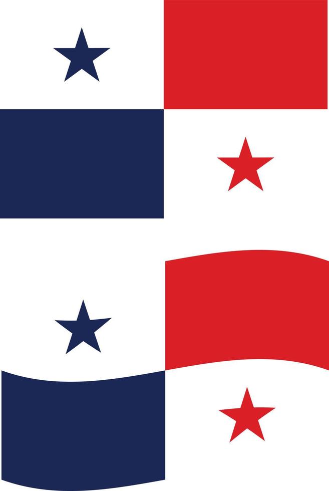 flag of Panama on white background. national flag of Panama. waving flag of Panama. flat style. vector