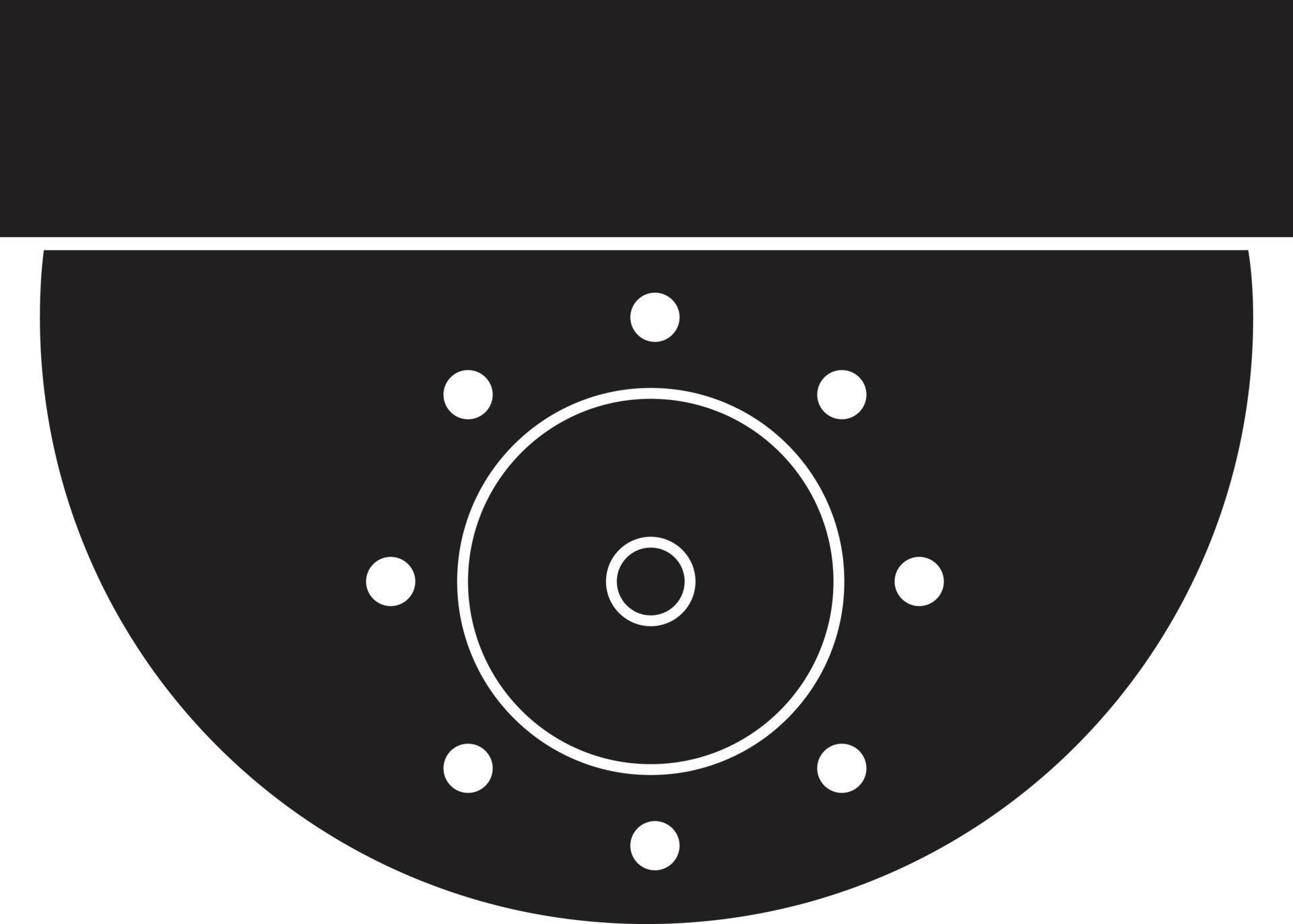 Dome CCTV icon on white background. ceiling mounted surveillance camera