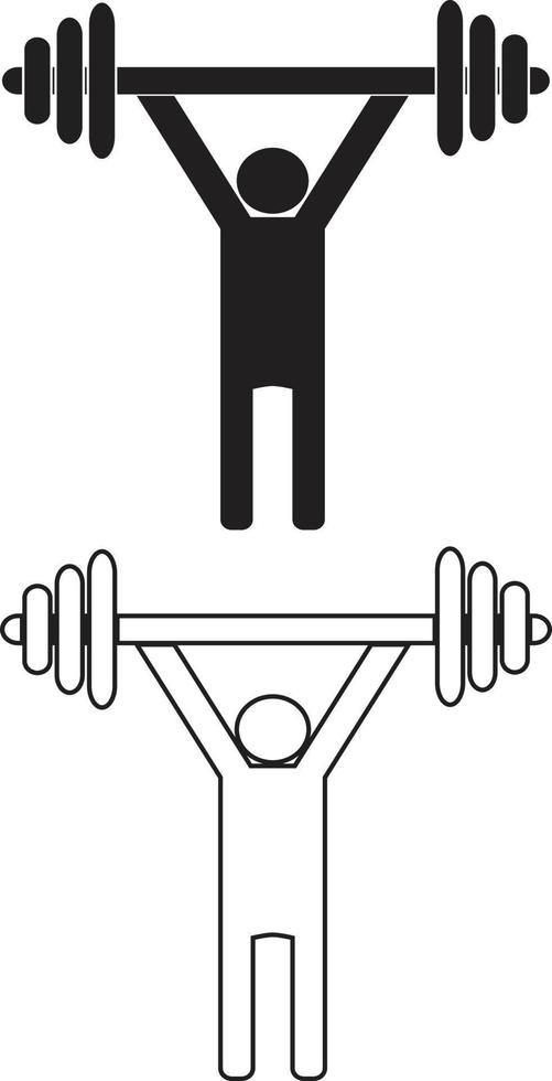 dumbbell training icon on white background. Weightlifting sign. flat style. vector