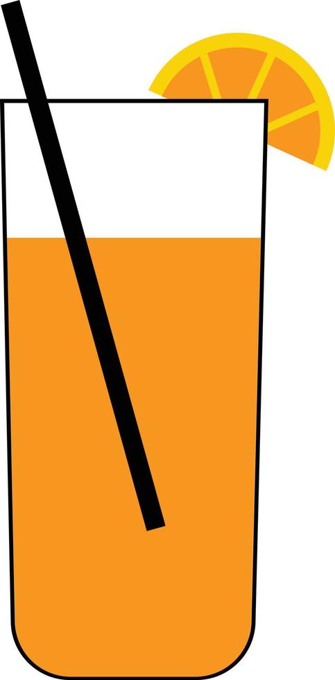 bebida con naranja sobre fondo blanco. jugo de naranja fresco en un vaso. alimentos orgánicos saludables. estilo plano vector