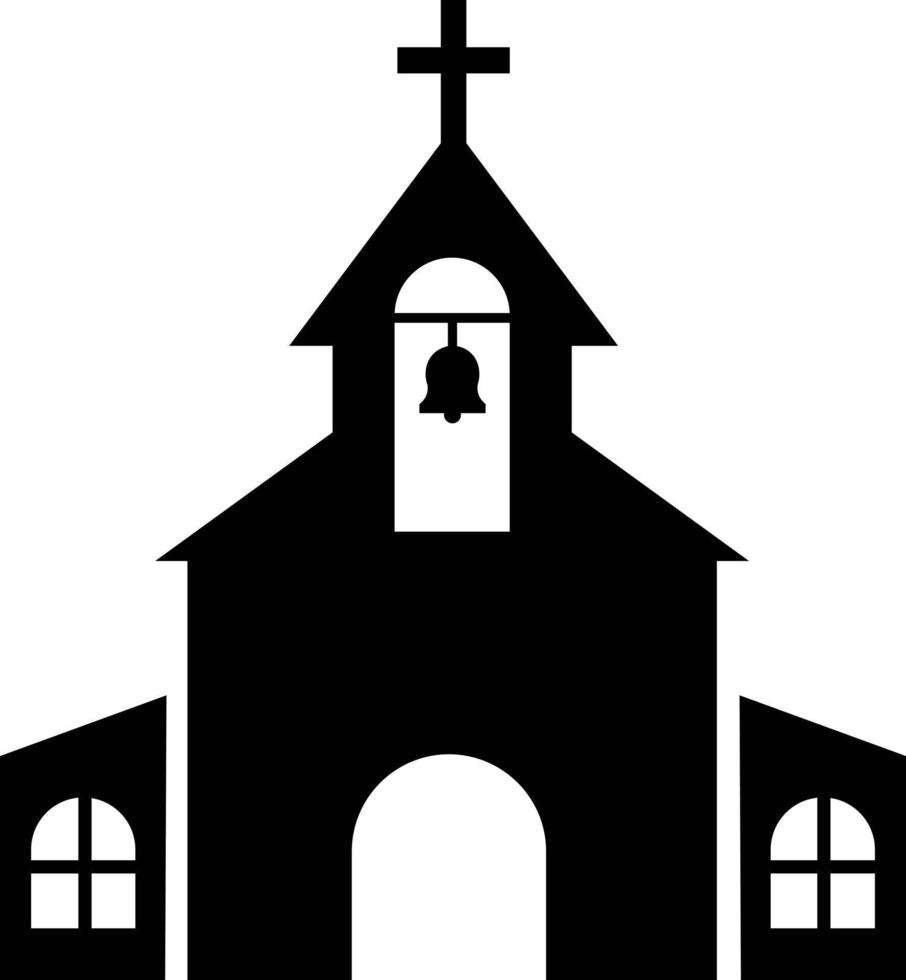 icono del edificio de la iglesia sobre fondo blanco. signo de la iglesia cristiana. religión del símbolo de la iglesia. estilo plano vector