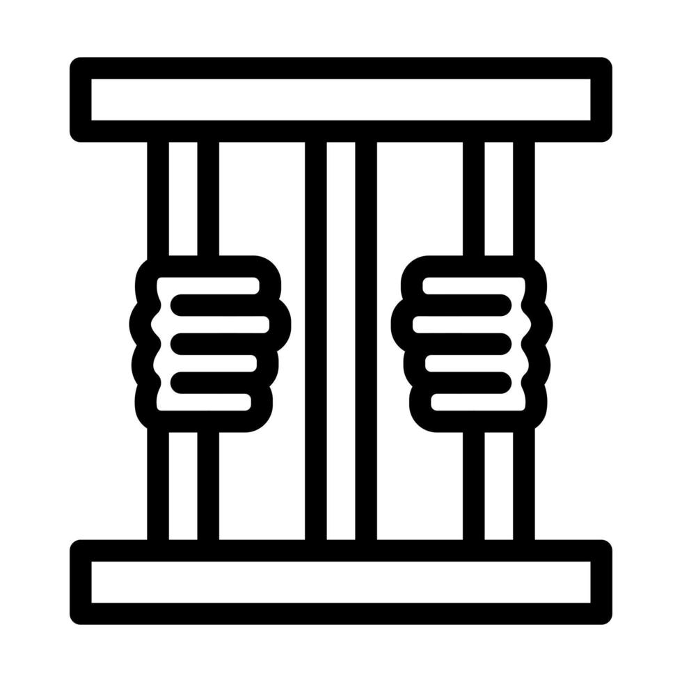 Criminal behind bars Icon Design vector