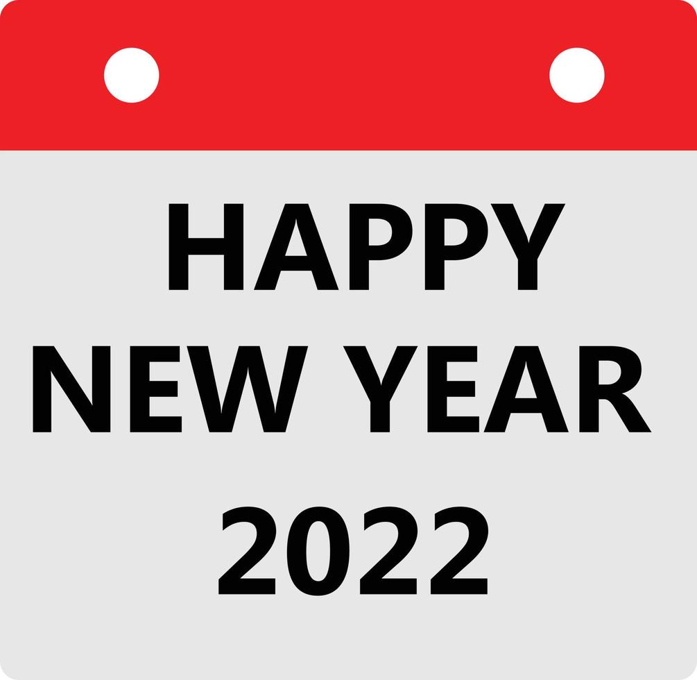 Calendar happy new year 2022 icon on white background. happy new year 2022 sign. flat style. vector