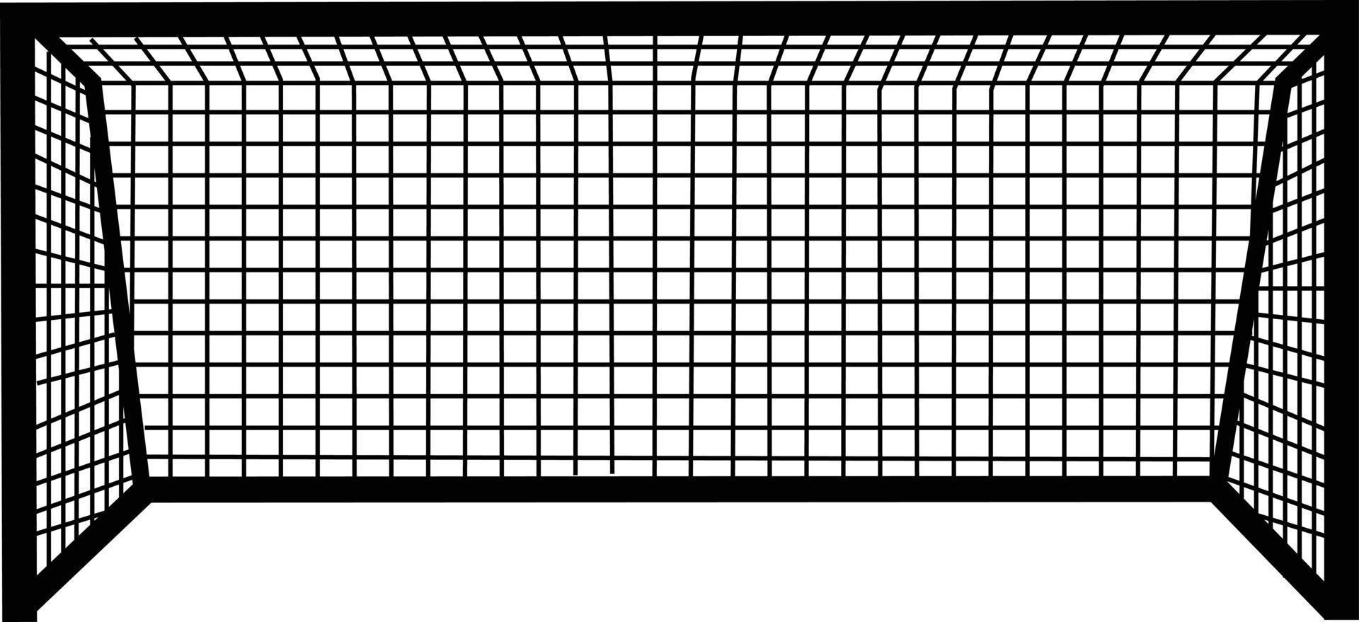 football goal on white background. soccer goal on soccer field sign