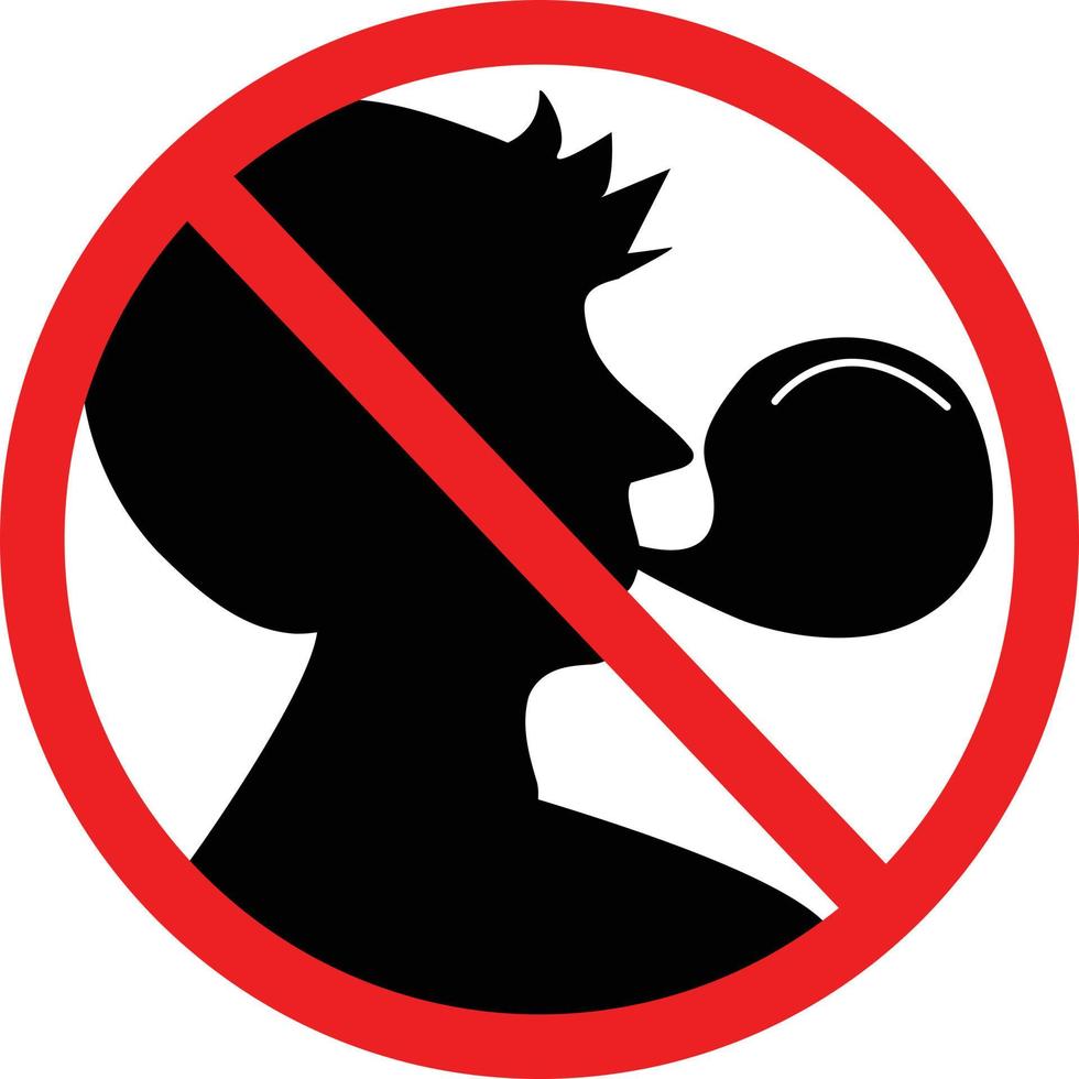 no chewing gum forbidden sign. bubble gum prohibited symbol. no bubble gum symbol. flat style. vector