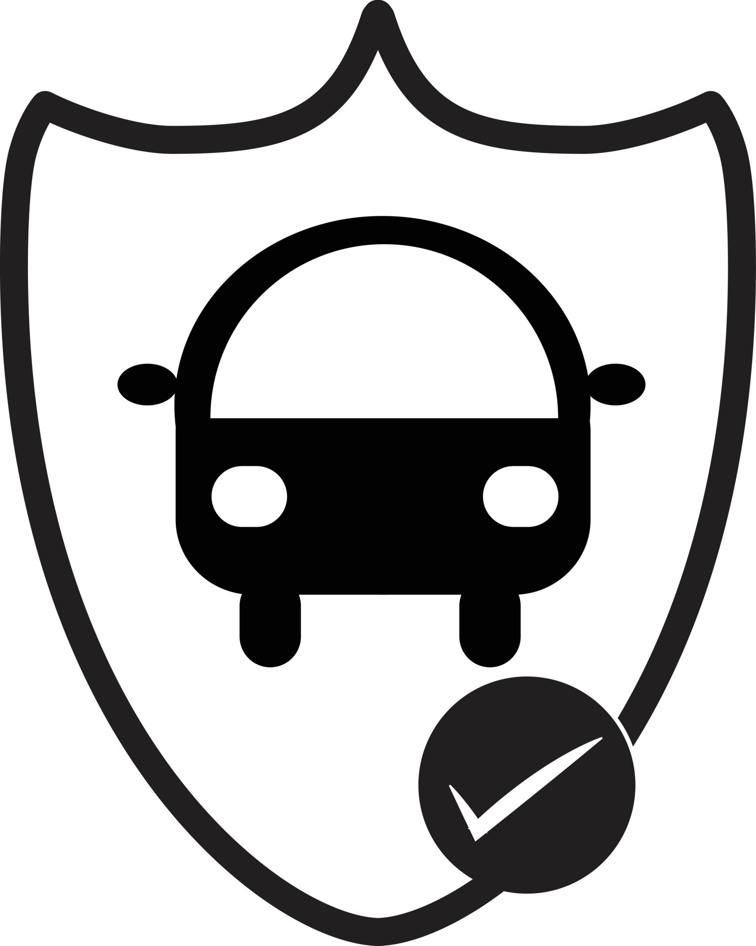 Car shield icon on white background. Car insurance sign. Auto insurance symbol. flat style