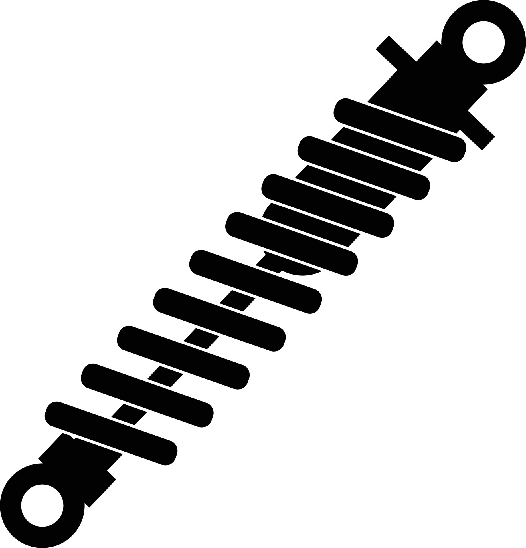 shock absorber icon on white background. car suspension shock absorber