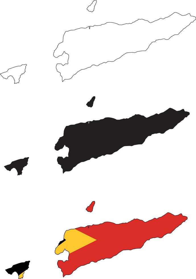 Timor Oriental mapa sobre fondo blanco. contorno negro timor leste mapa. estilo plano vector