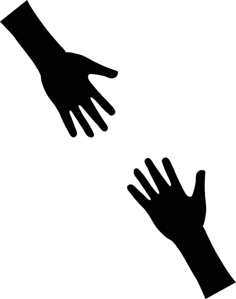 help icon on white background. hands sign. flat style. vector