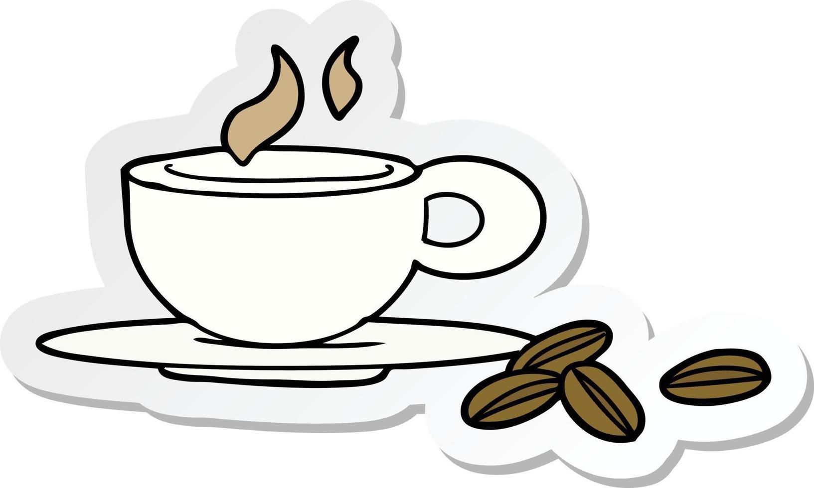 sticker of a a lovely cup of coffee vector