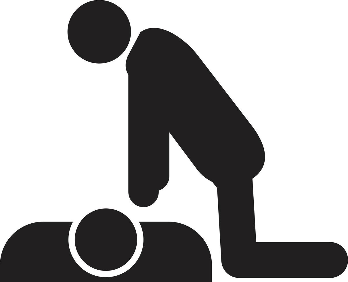 icono de cpr sobre fondo blanco. señal de reanimación cardiopulmonar. símbolo de entrenamiento de cpr. estilo plano vector