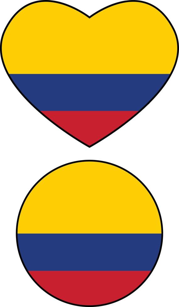 Circle flag vector of Colombia on white background. Heart flag of Colombia. flat style.