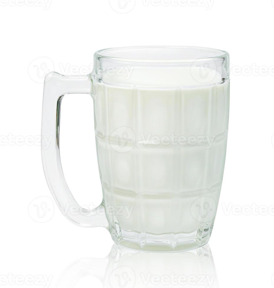 milk in transparent glass isolated on white background ,include clipping path photo