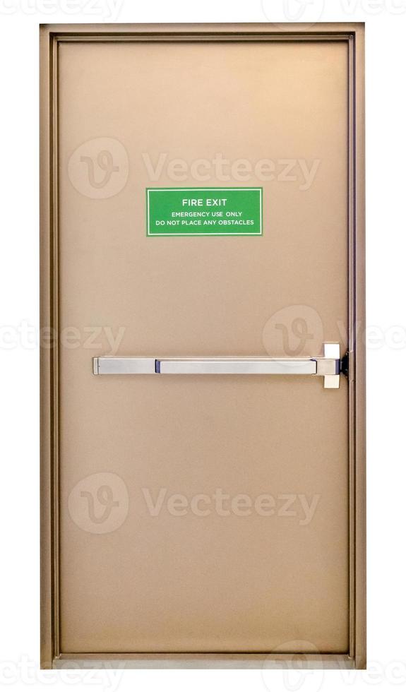 Fire exit door isolated on white background,include clipping path photo