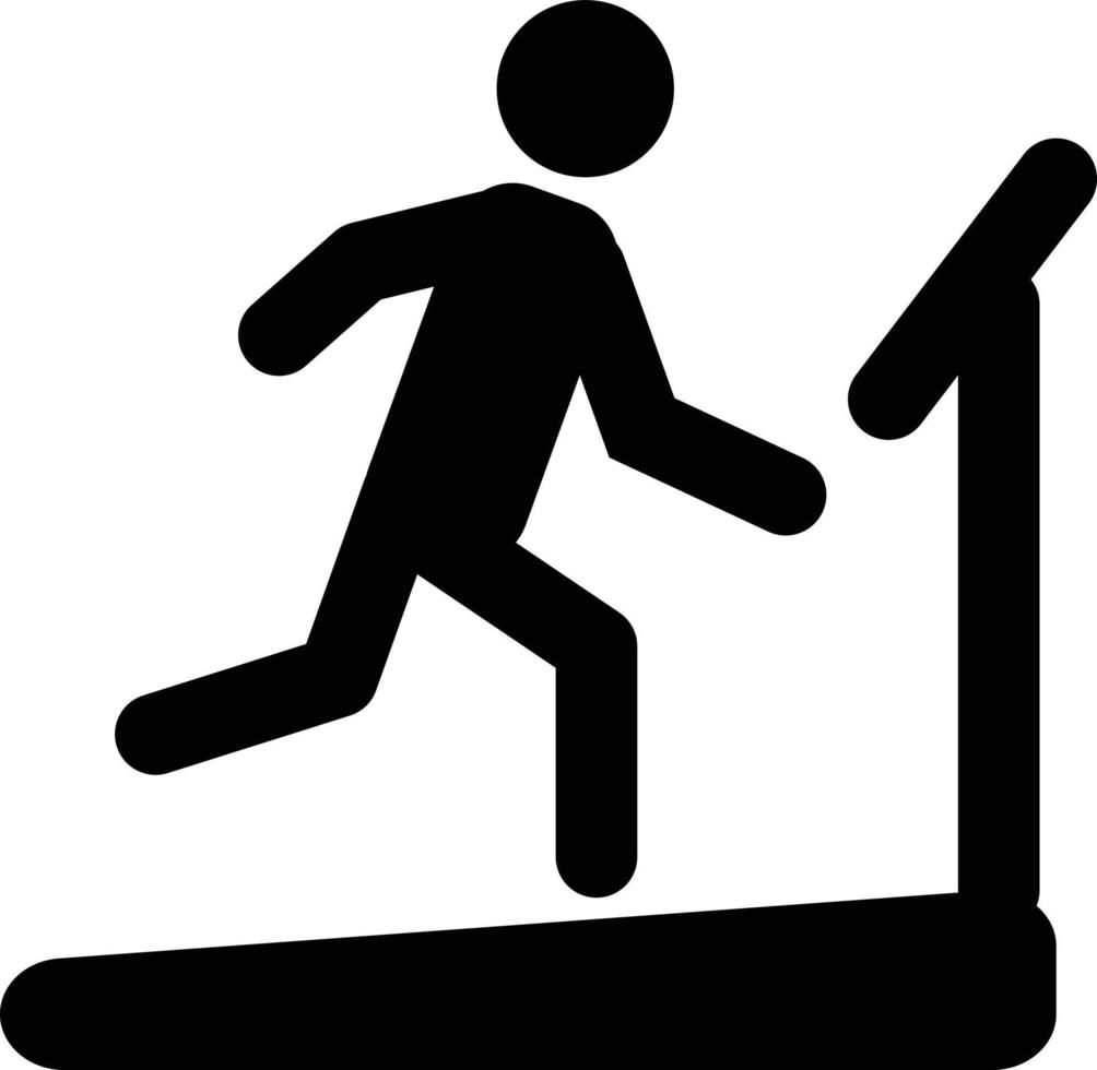 man on treadmill icon on white background. treadmill symbol. flat style. vector