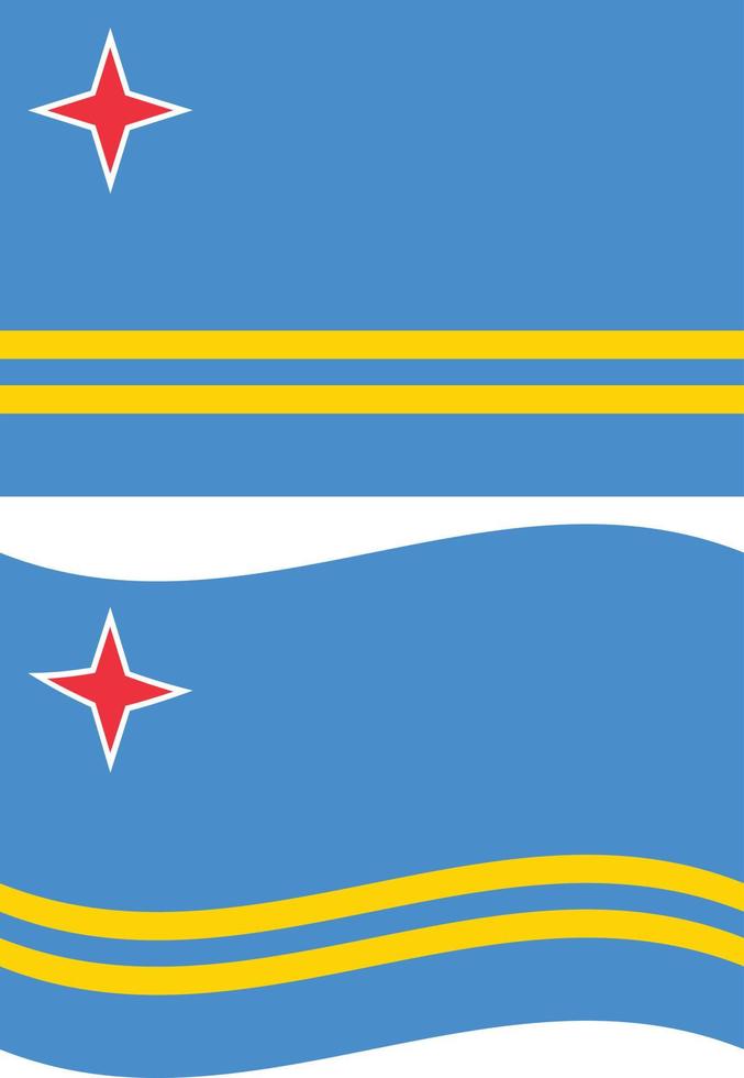 bandera de aruba bandera nacional de aruba ondeando. estilo plano vector