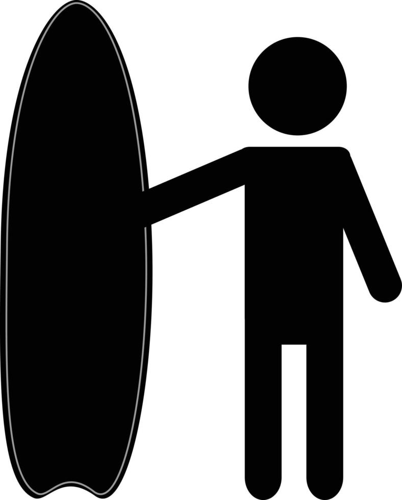 icono de surfista sobre fondo blanco. señal de surf. hombre surf símbolo. estilo plano vector