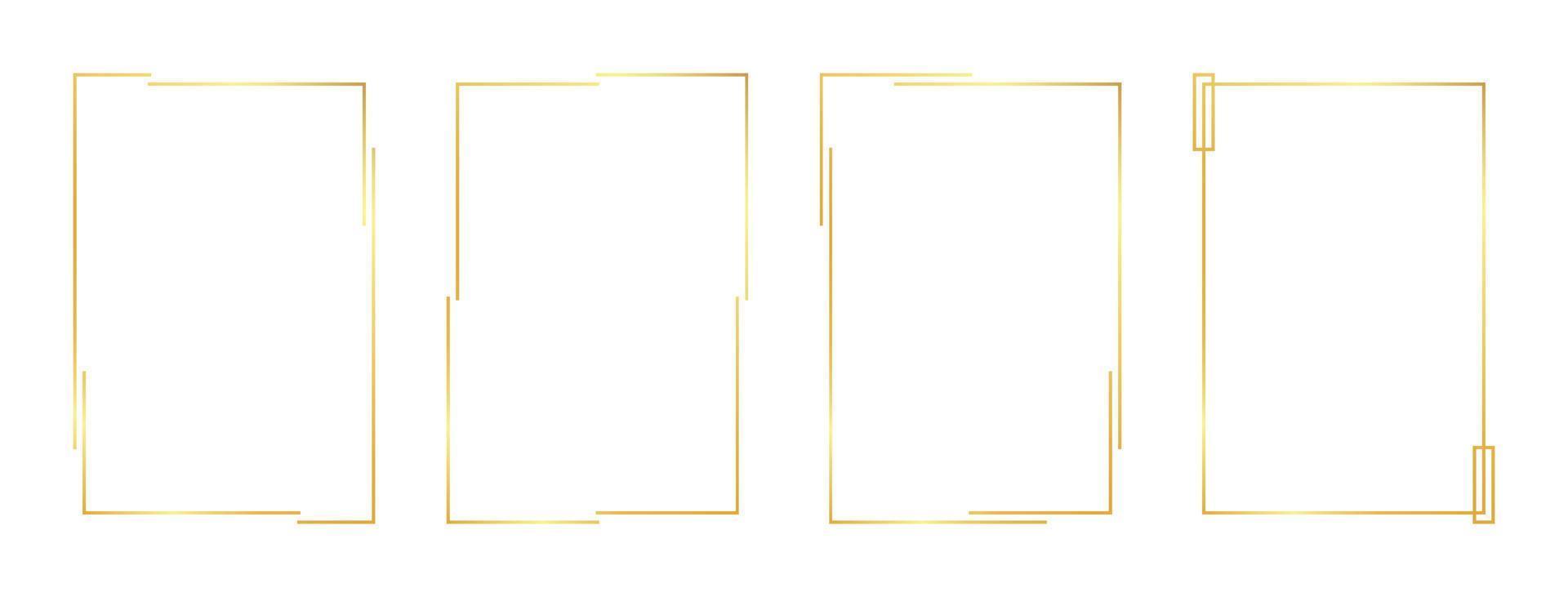 rectangle gold frame vector