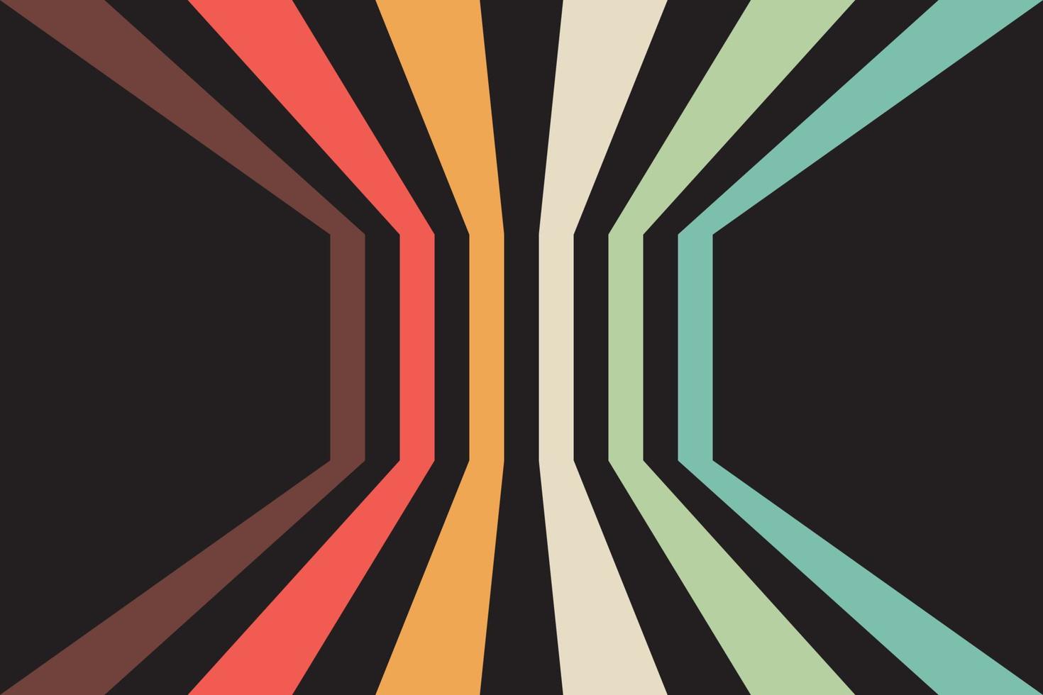 Perspective colorful retro striped lines background vector