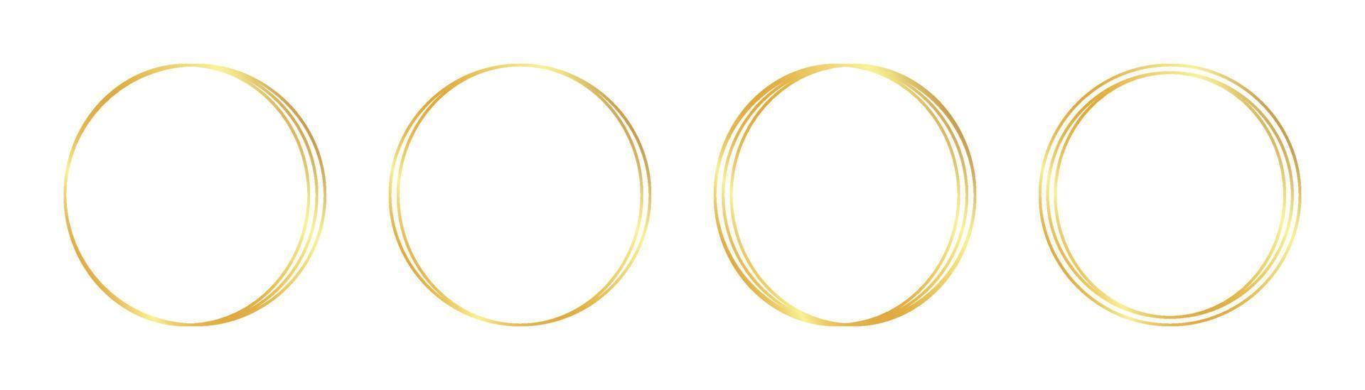 circle gold frame vector
