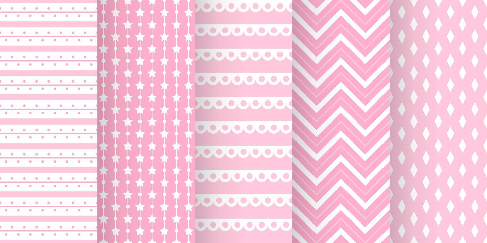 Set of baby shower seamless pattern in pastel color. baby party invitation background templates. scrapbook pattern vector