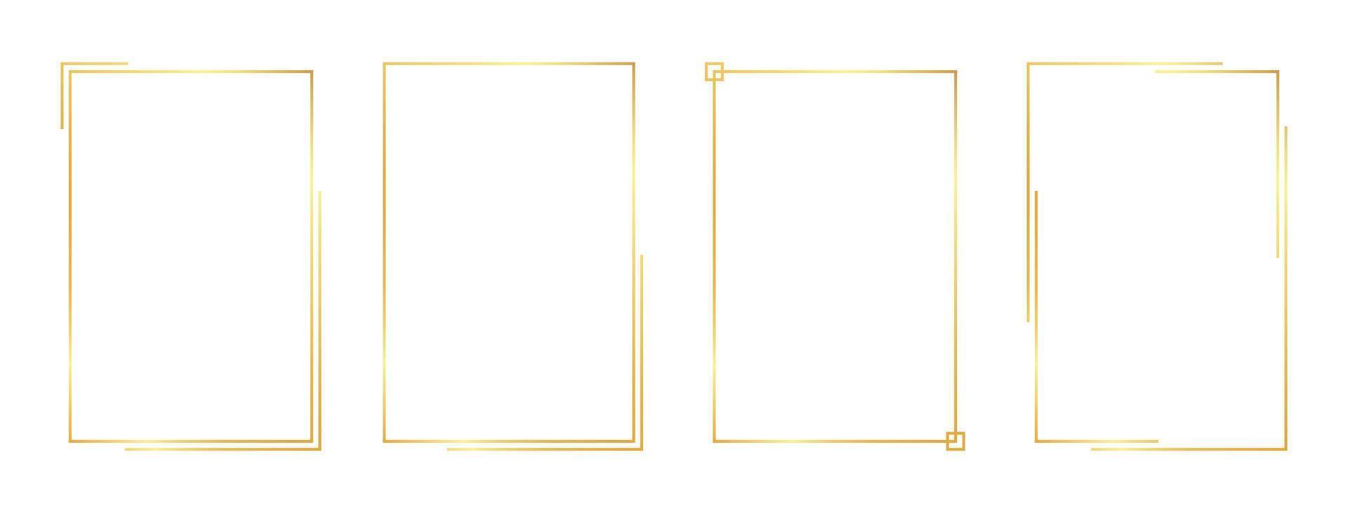 rectangle gold frame vector