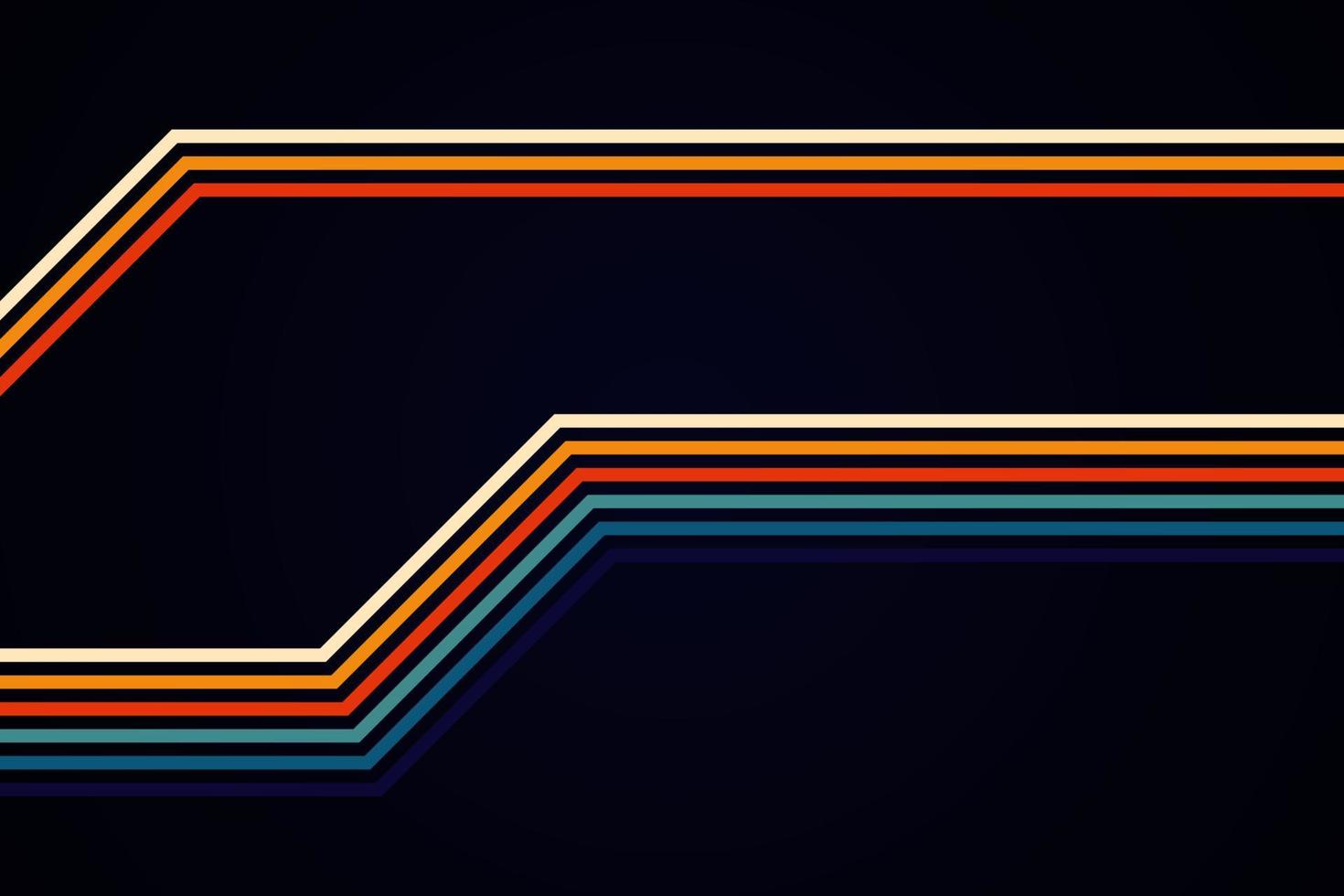 abstract simple colorful striped lines in retro style vector