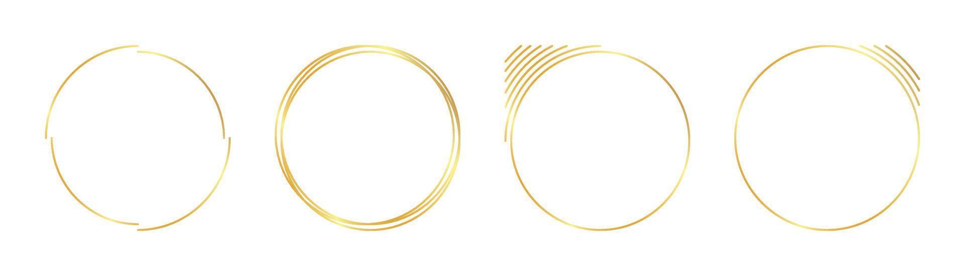 circle gold frame vector