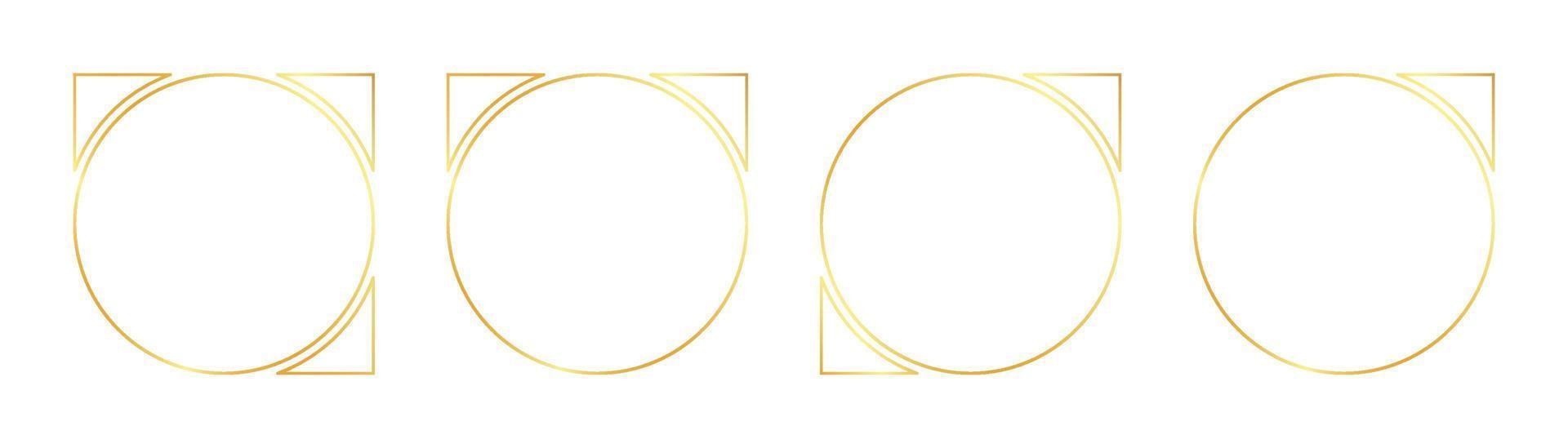 circle gold frame vector