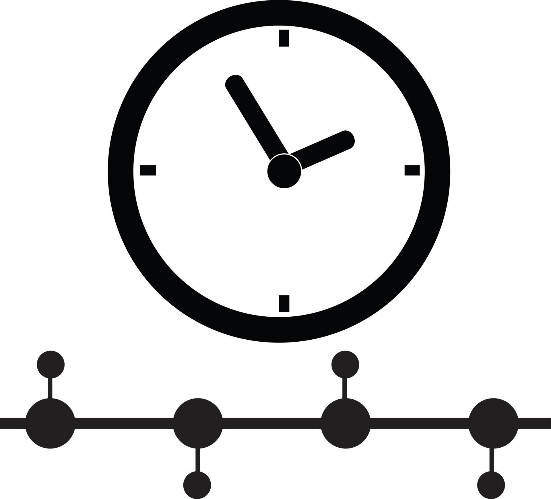 Timeline icon on white background. Time management sign. Clock with